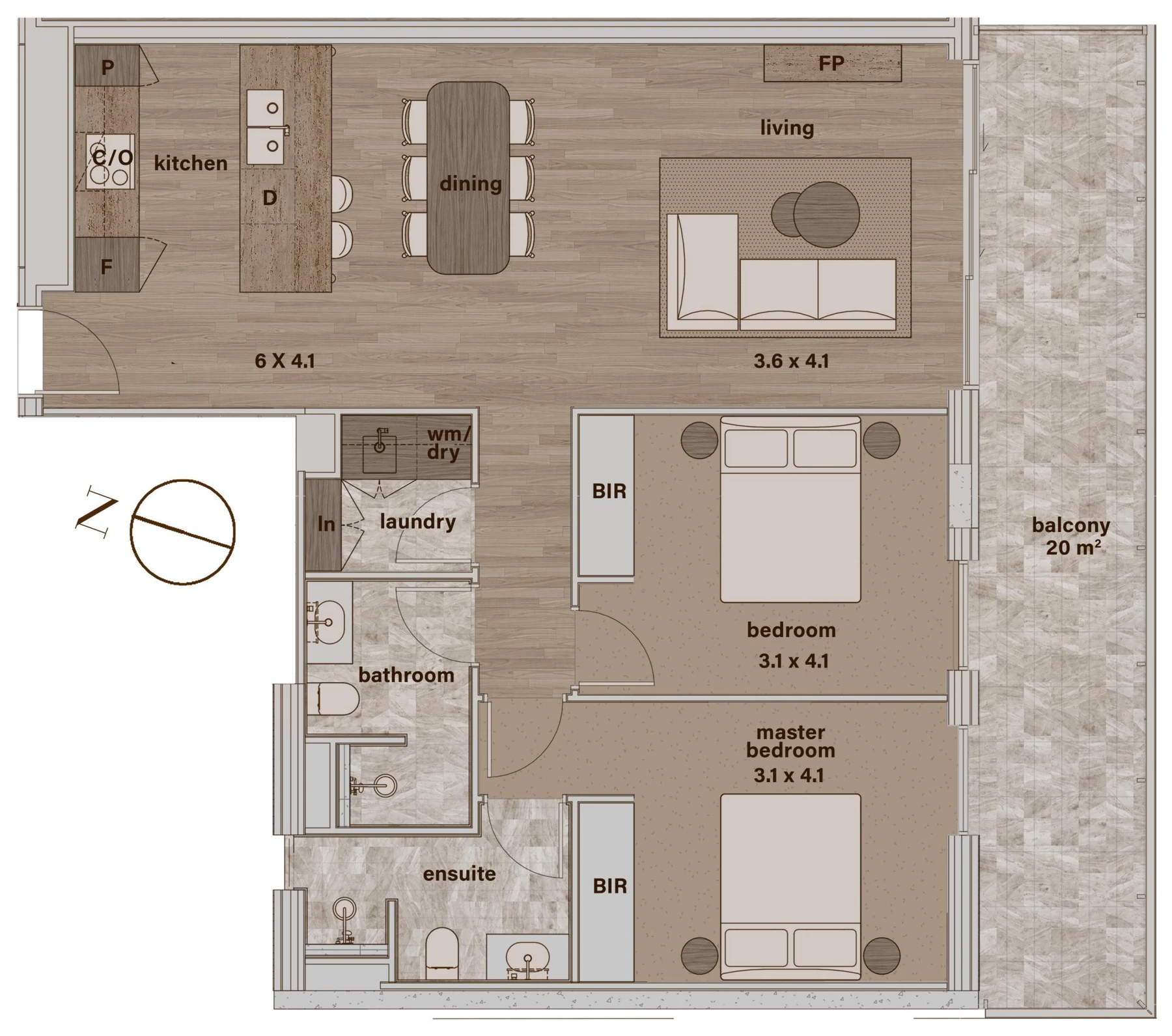 Floor plan, residence 205