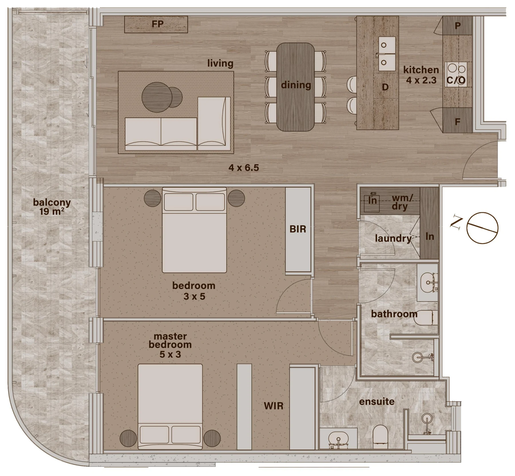 Floor plan, residence 301