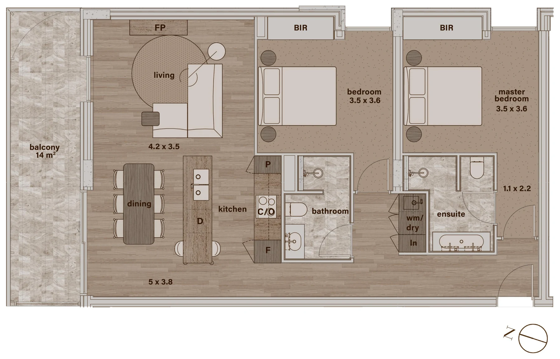 Floor plan, residence 302