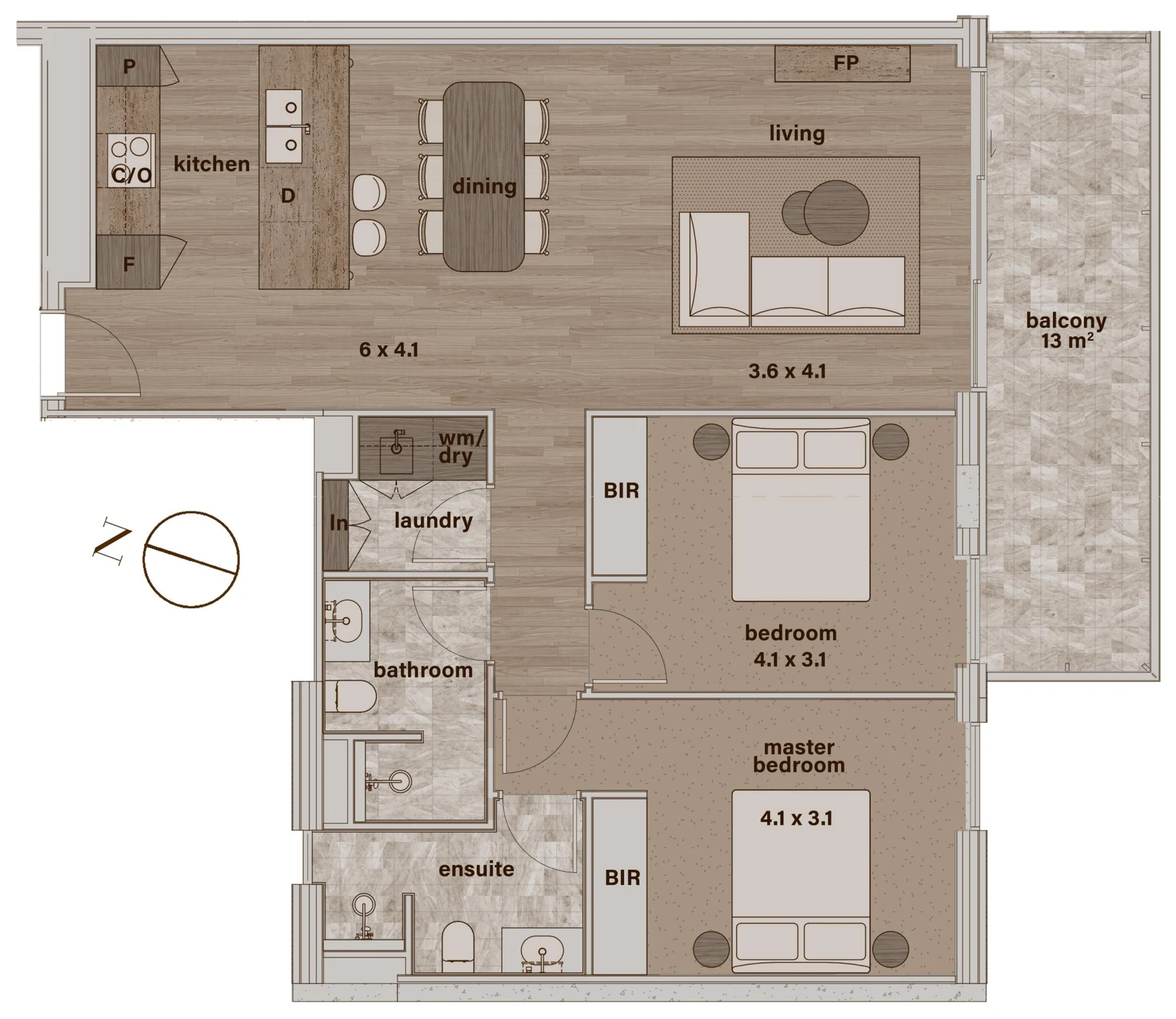 Floor plan, residence 304