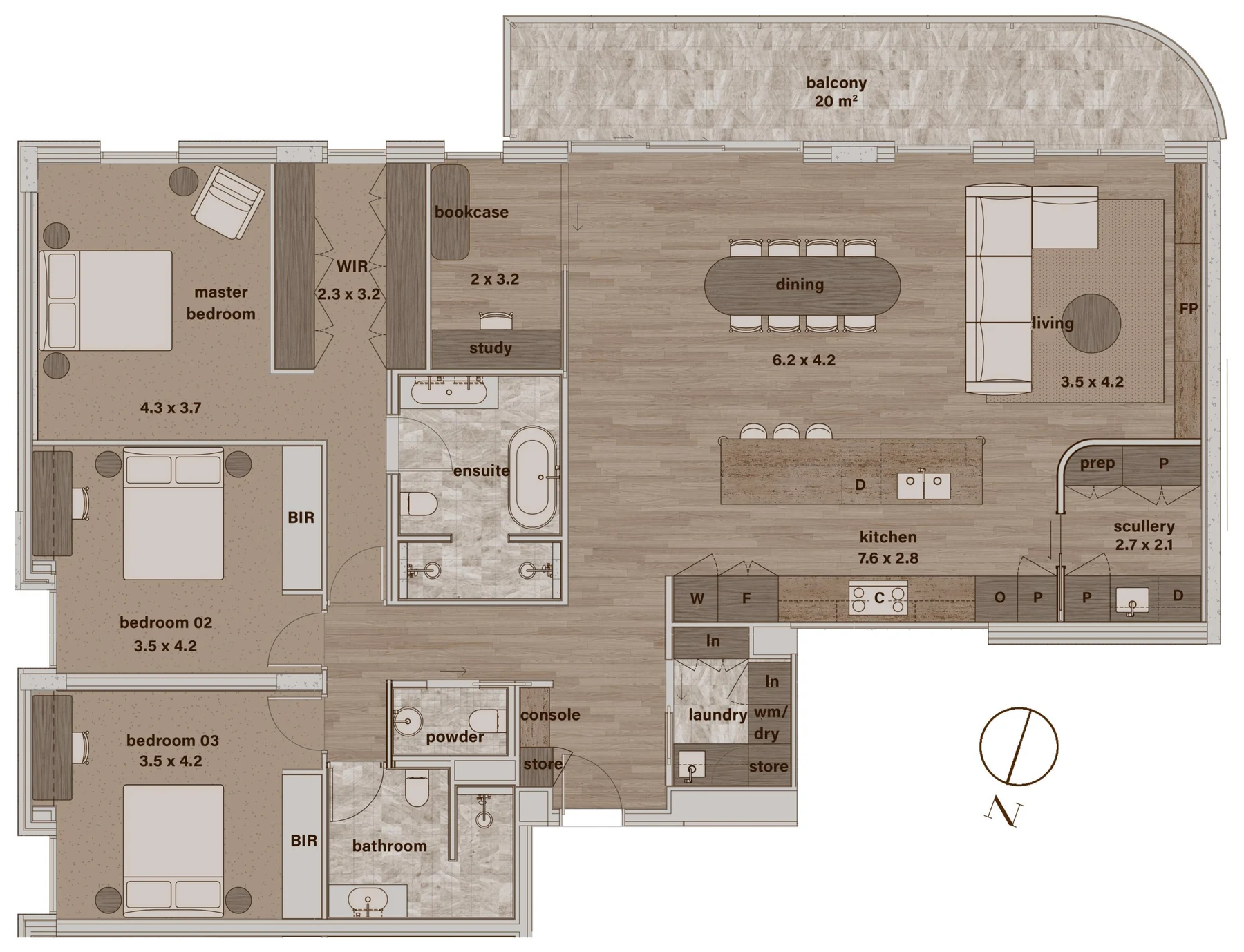 Floor plan, residence 702