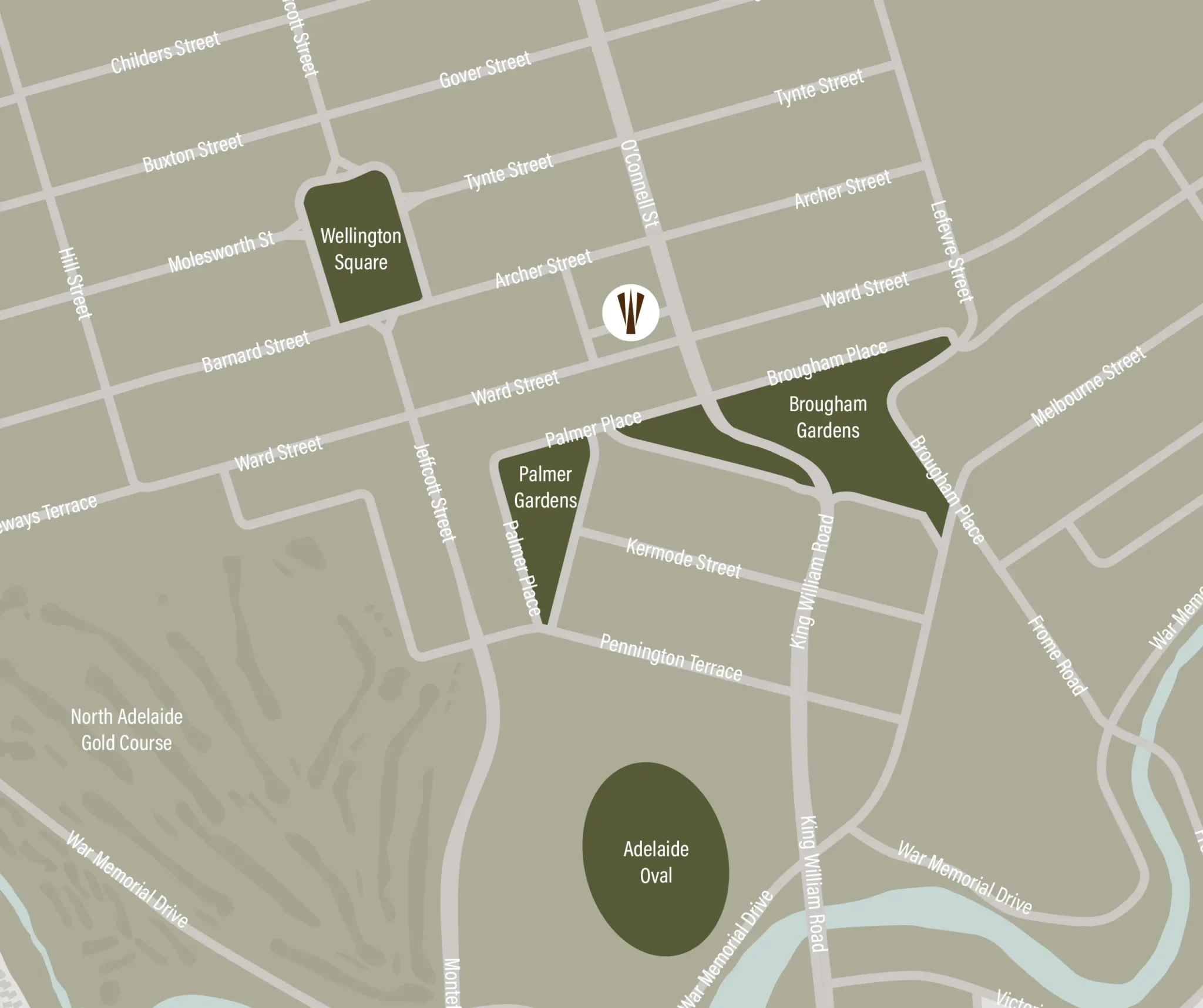 Local amenity map of North Adelaide