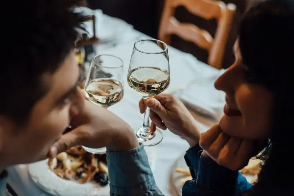 A table for two at dinner