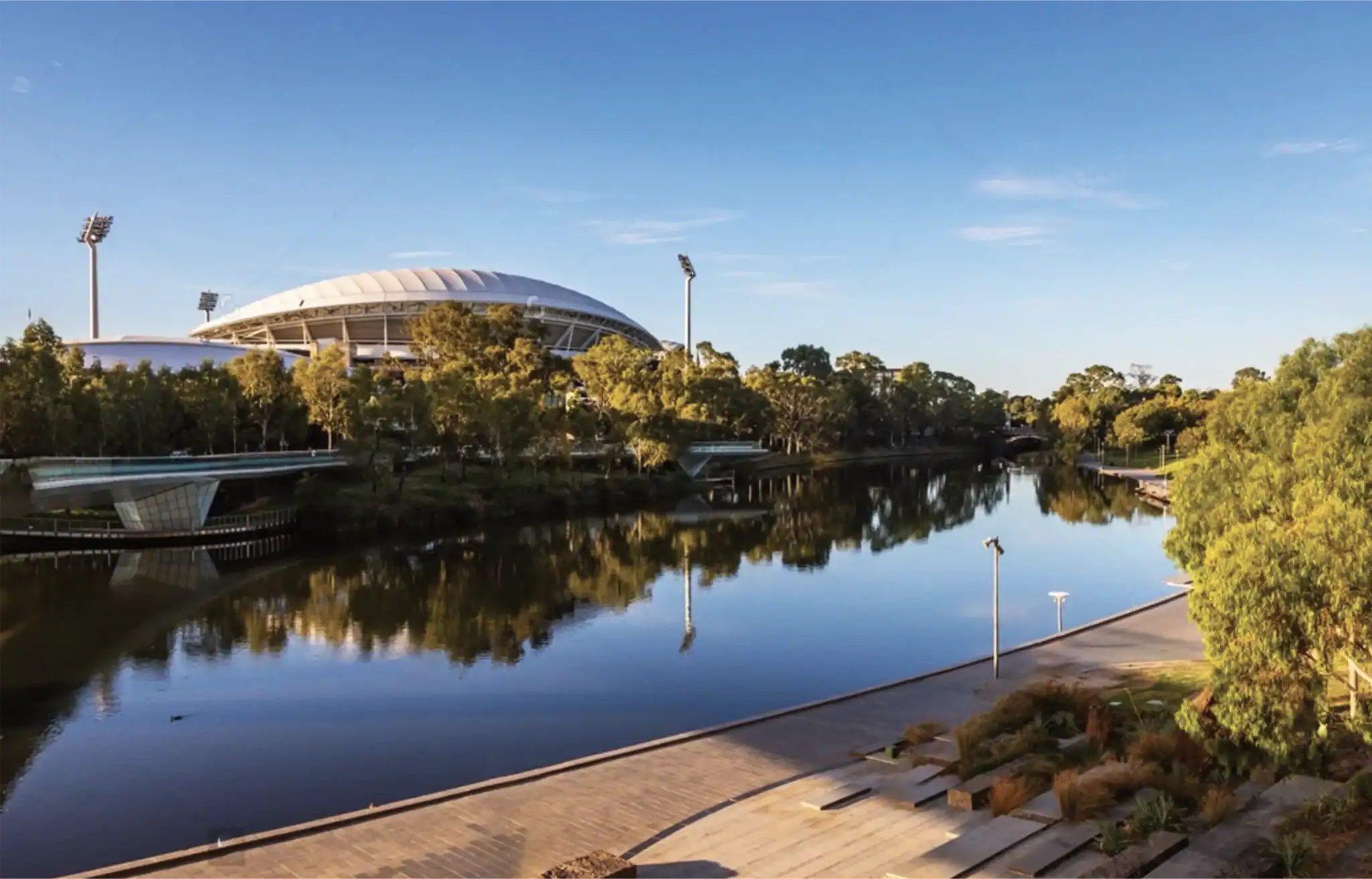 The Torrens and the Adelaide Oval from the parklands